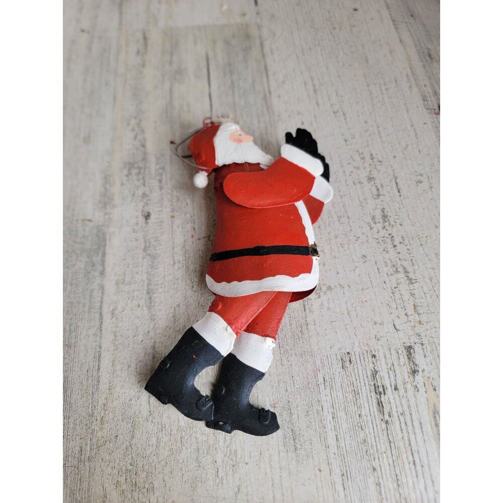 Vintage Dept 56 metal jointed Santa‎ Claus ornament Xmas